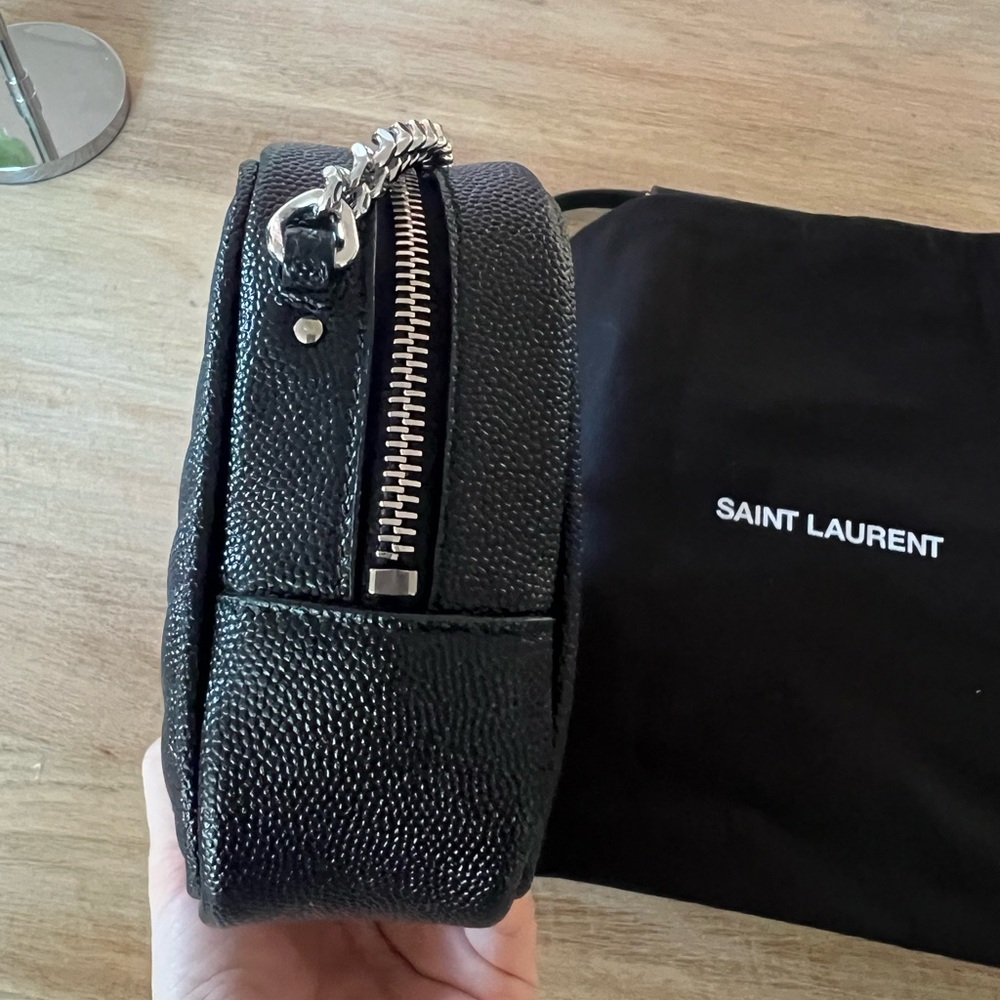 New Saint Laurent Metallic Black Crossbody Bag - Picture 6 of 9